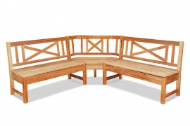 ECKBANK ESSZIMMER MJ TEAKHOLZ MIT ABLAGE