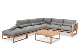 LOUNGE - GARTEN Ecksofa Stella AUS TEAKHOLZ